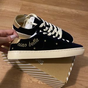 Soludos Ciao Bella Navy Velvet Sneakers